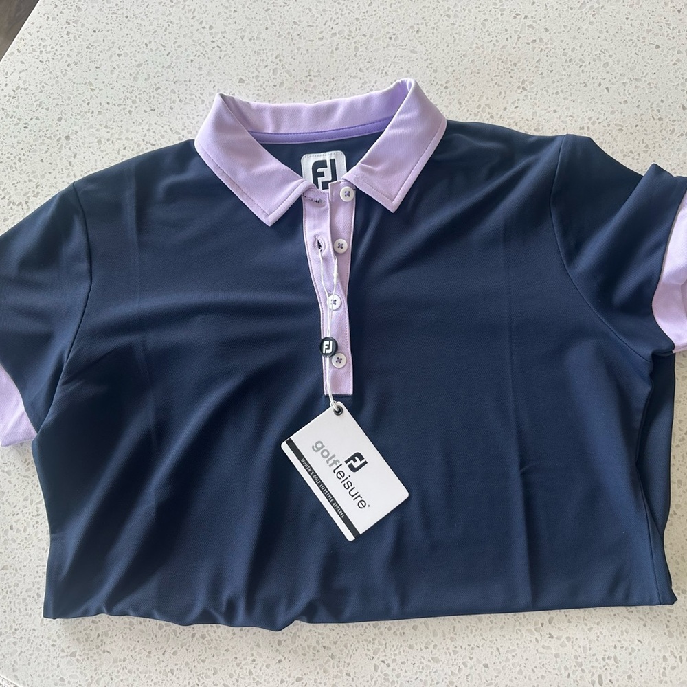 FootJoy Women's Navy and Lavender Polo Shirt